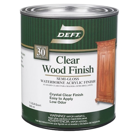 Deft Semi-Gloss Clear Water-Based Acrylic Finish and Sealer 1 qt DFT108/04